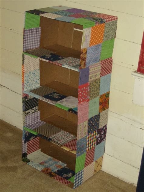Recycled Fabric Covered Cardboard Box Shelf Ive Been Doing This For