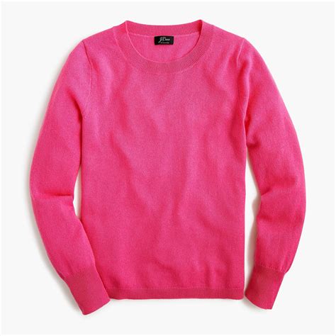 Jcrew Cashmere Crewneck Sweater In Pink Lyst