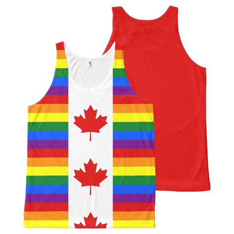 canadian pride rainbow canada flag all over print tank top zazzle