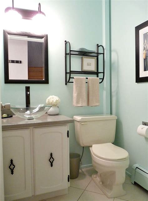 50 small bathroom ideas & designs to make your small bathroom seem bigger. Budget-Friendly Half Bath Makeover with Aqua Walls | Bath ...