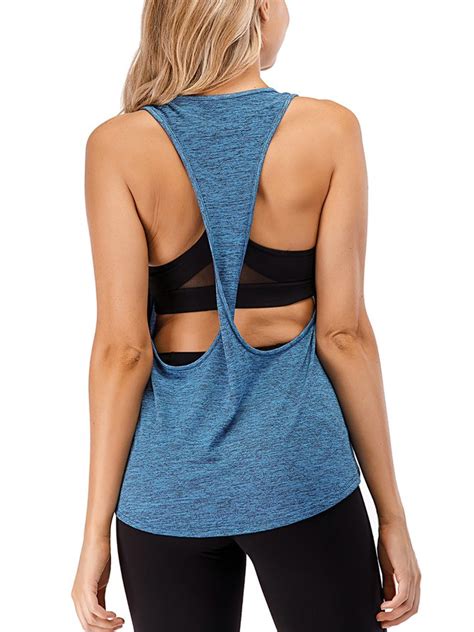 Solid Sports Sleeveless Shift Vests Yoga Tanks Tops Without Bra