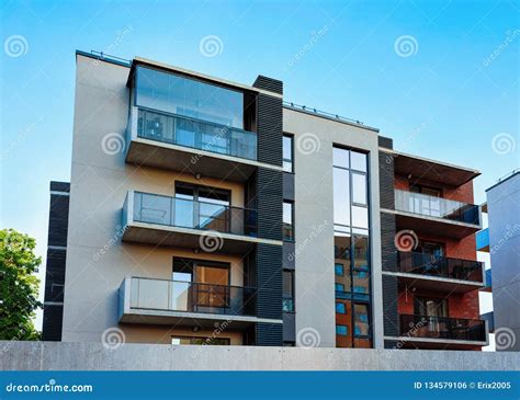 Facade Of Modern Luxury Apartment Building Architecture Stock Photo