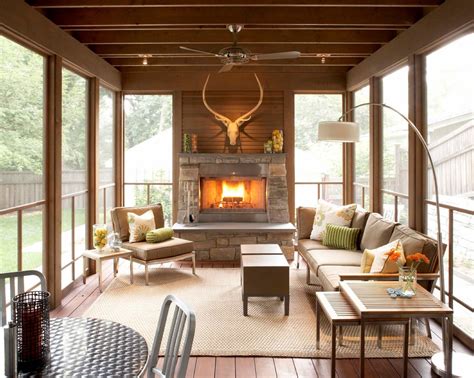 Modern Screened Porch With Fireplace Unique Screened Back Porches