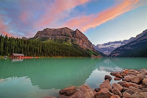 Sunset In Lake Louise Banff National Park Photograph By Toby Mcguire