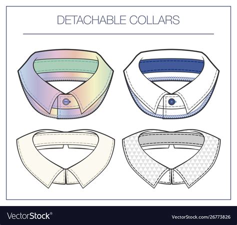 Set Detachable Collars Royalty Free Vector Image