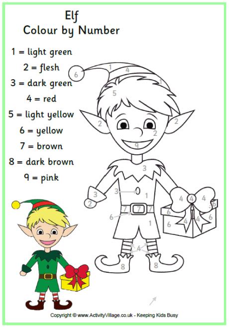 Free printable christmas coloring pages. Christmas Elf Colour by Number | Christmas color by number ...