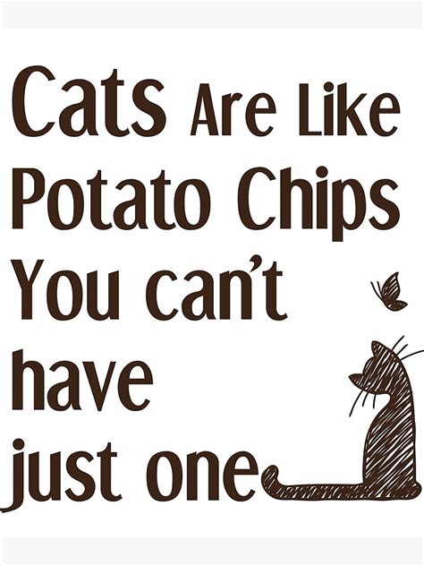 Cats Are Like Potato Chips You Cant Have Just One Funny Cat Poster