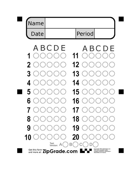 Printable Answer Sheet Below Are Links To Pdf Documents That You Can