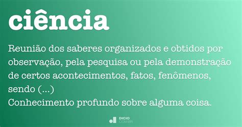 Ciência Dicio Dicionário Online De Português