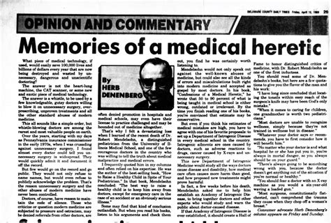 the people s doctor newspaper opinion commentary article memories of a medical heretic the