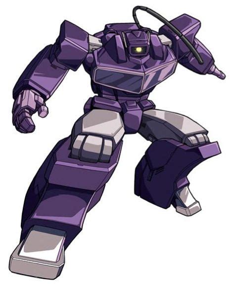 A Purple Robot That Is Standing In The Air