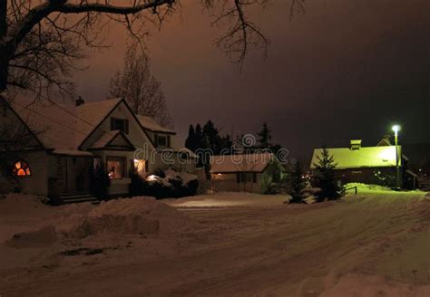 Winter Night At The Farm Stock Image Image Of Winter 7411743