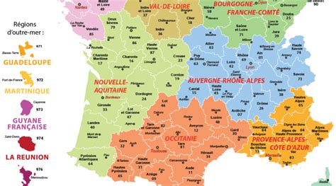 Carte complète des départements de france. France régions et départements carte - altoservices