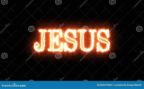 Animation Of Jesus Name Flashing Name Jesus Orange And Yellow On Fire