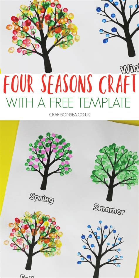 Four Seasons Tree Craft Free Template Crafts On Sea