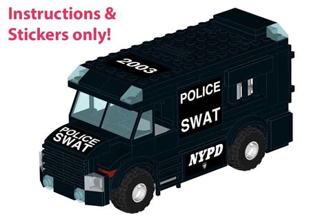 Lego Nypd Lapd Swat Armored Car Instructions Stickers