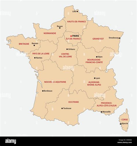 Carte Administrative Des 13 Régions De France Depuis 2016 Image