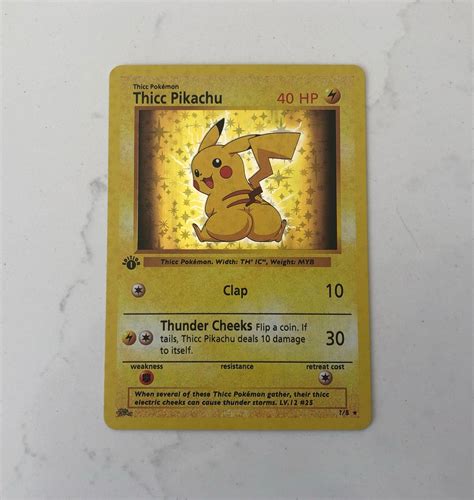 Thicc Pikachu Pokemon Card - Printable Cards