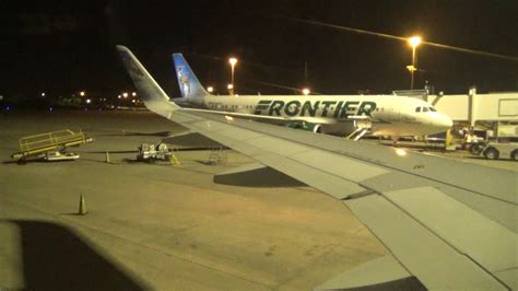 Frontier Airlines A320neo Night Landing In Orlando Mco Youtube