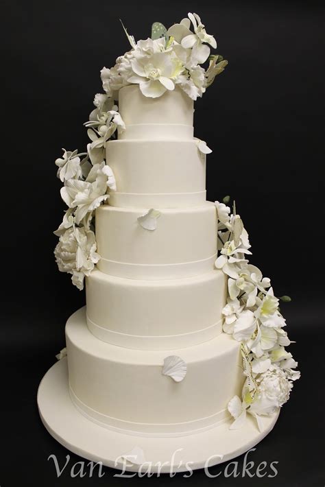 Van Earls Cakes Five Tier Floral Wedding Cake