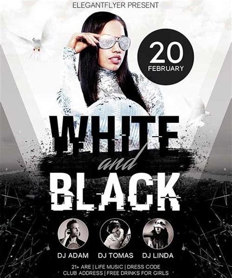 White And Black Party Flyer Template