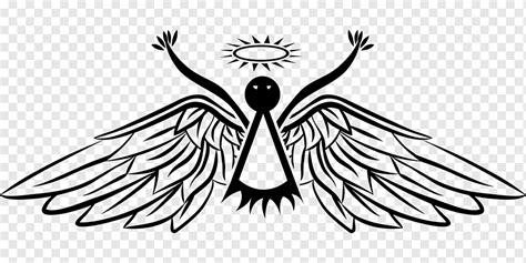 Angel Symbol No Background Halo Wings Supplication Prayer