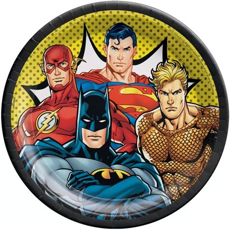 Justice League Large Plates Pack Of 8 Justice League Party Supplies Who Wants 2 Party