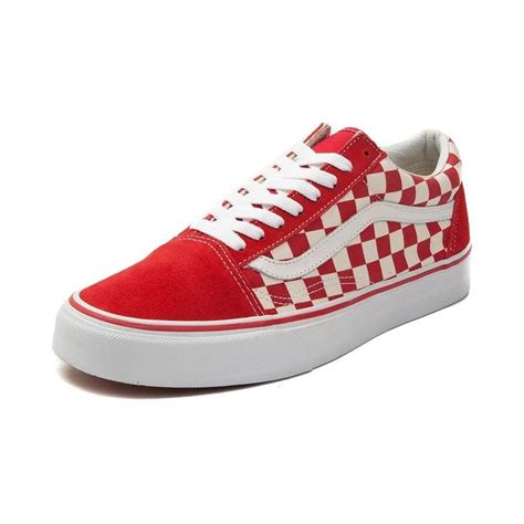 Vans Old Skool Checkerboard Skate Shoe Red White In 2021 Sneakers
