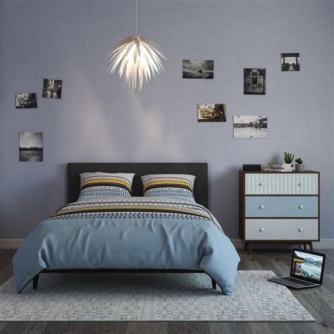 Le bleu est une couleur propice à l'apaisement et à l'endormissement, c'est pour cela qu'elle est si appréciée pour les murs et meubles de la chambre ! Chambre scandinave bleue grise marron : inspiration style ...