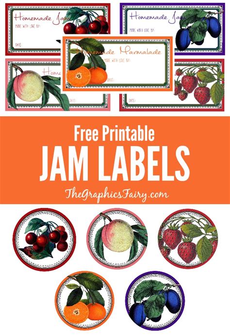 printable jam labels  graphics fairy