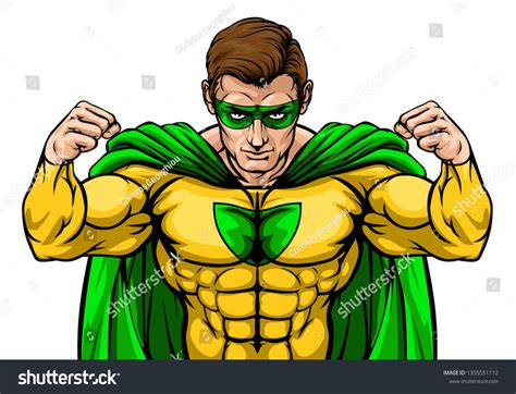 Tough Superhero Cartoon Super Hero Character Stock Vector Royalty Free