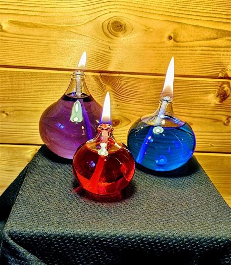 Hand Blown Glass Oil Lamp Globe Etsy Oil Lamps Glass Blowing Hand