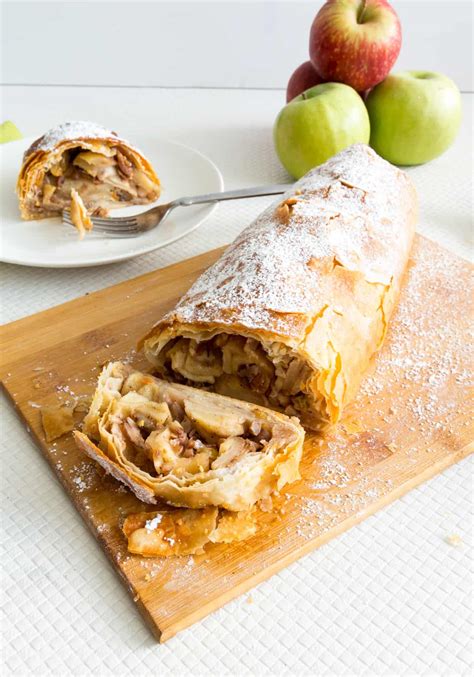Easy Apple Strudel Recipe With Filo Pastry Veena Azmanov