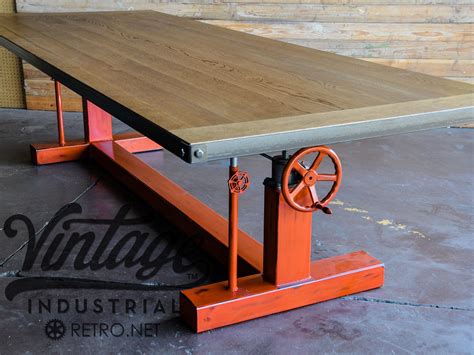 The kai adjustable crank coffee table is the perfect industrial accent for any home. Hand Made Crank Table by Vintage Industrial, LLC | CustomMade.com