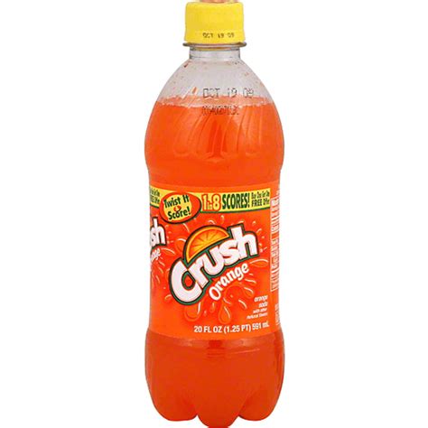 Crush Orange Soda 20 Fl Oz Plastic Bottle Root Beer And Cream Soda