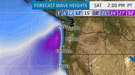 Map Forecast Wave Heights For Storm Expected To Hit Pacific Northwest