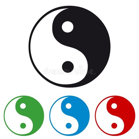 Yin Yang Colourful Set Symbol Of Dualism In Ancient Chinese Philosophy