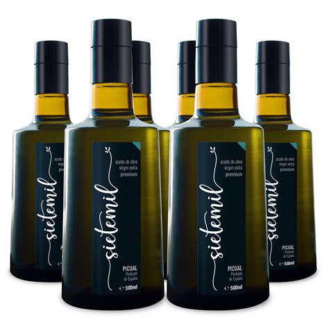 aceite de oliva virgen extra sietemil premium 500ml caja x6 uds sietemil