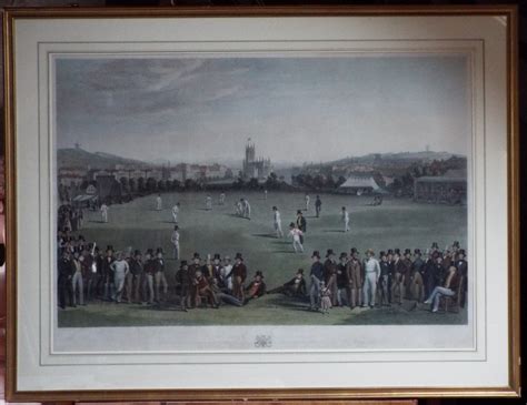 Antique Print The Cricket Match Between Sussex Kent At Brighton