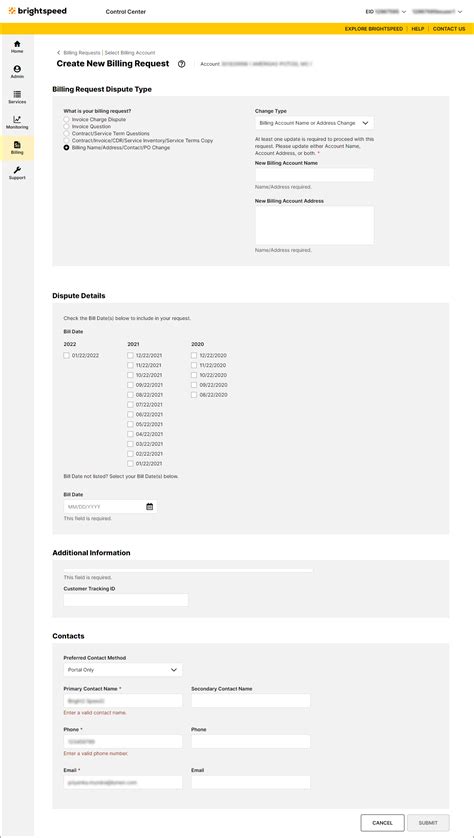 Changing your billing address | Brightspeed