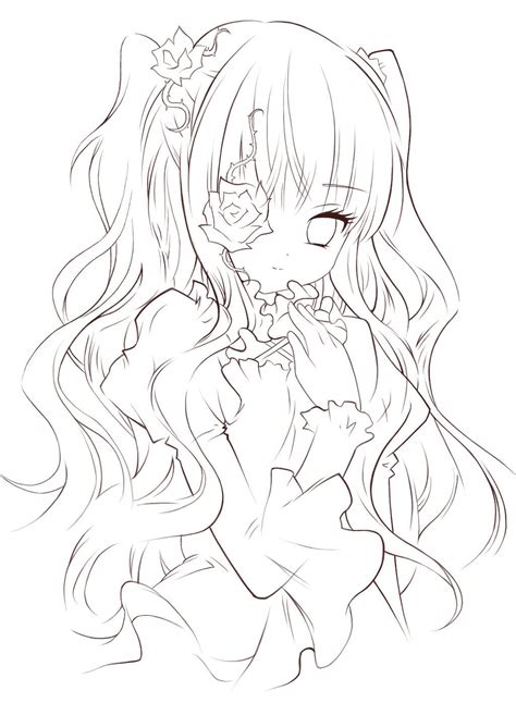 Anime Girl Head Coloring Pages
