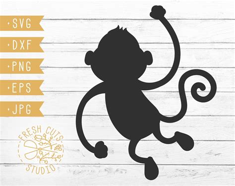 Monkey Svg Cut File Instant Download Design For Cricut Monkey Etsy