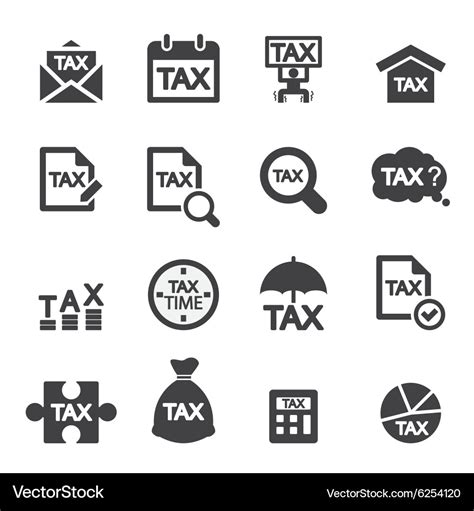 Tax Icon Set Royalty Free Vector Image Vectorstock