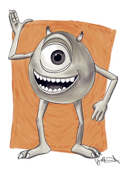 Mike Wazowski From Monsters Inc Digital Drawing By Logan7ms On Deviantart