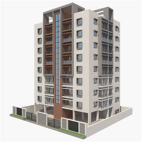 Free Building Apartment 3d Model Turbosquid 1315556 Residential