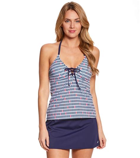 Nautica City Blocks Lace Up Tankini Top At Free Shipping