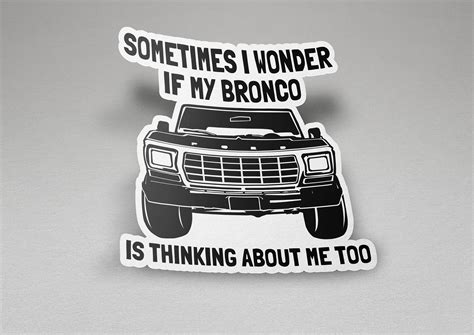 Bronco Sticker Set Of 3 Funny Sticker T Idea Bronco Etsy