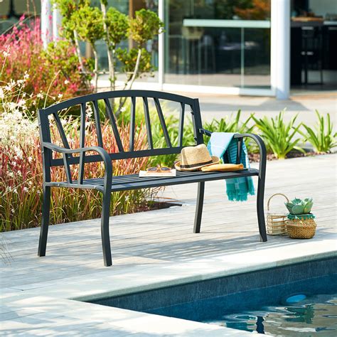 Passer aux principaux résultats de recherche. Banc de jardin Alvernia Noir Hespéride 3 places