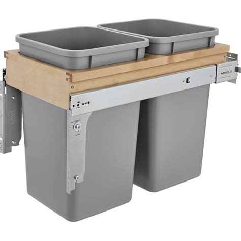 Then remove any unwanted shelving. Rev-A-Shelf 27 Quart Wood Top Mount Double Trash Pull-Out ...