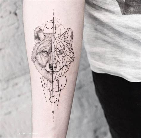 Geometric Wolf Tatuagem Boas Ideias Para Tatuagem Tatuagem Braço